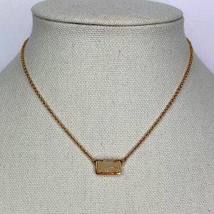 Authentic Kendra Scott Pattie Gold & White Drusy Quartz Pendant Necklace